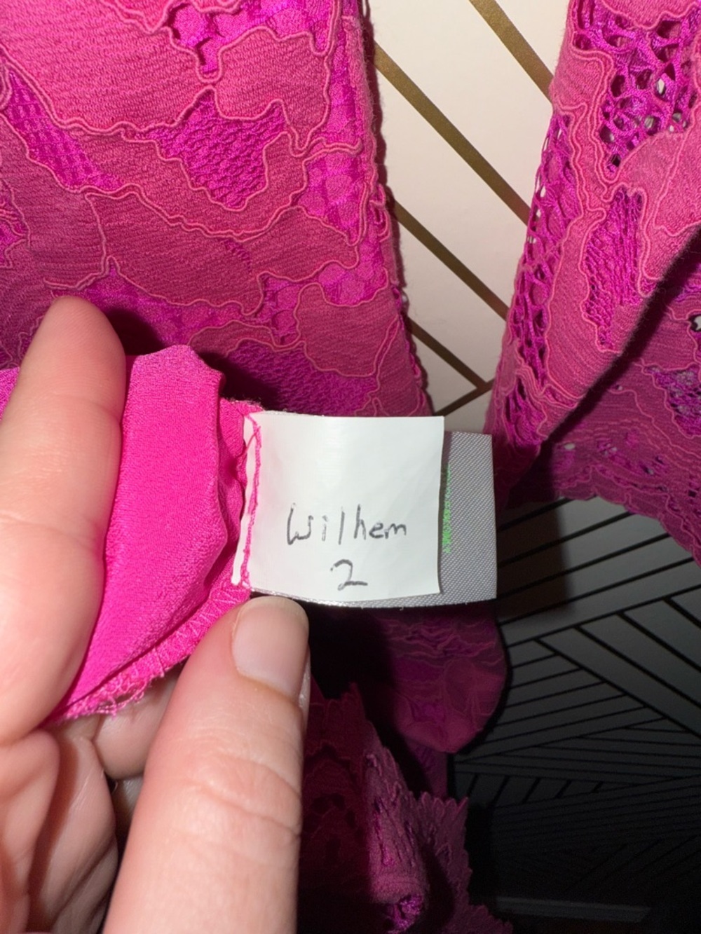 Lilly Pulitzer Aaliyah Dress Hot Pink Lace Mini Dress with Tie Back Size 2 Lace - Picture 13 of 15